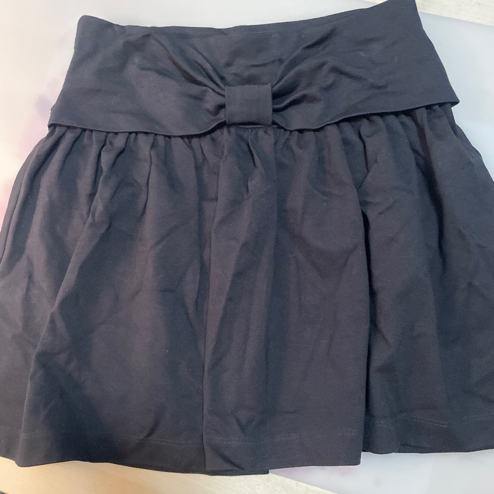 NWT Kate Spade Kammy Black Knit Skater Flared Skirt Bow Detail Size Medium